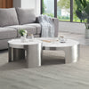 ACME Abilene Engineered Marble & Brush Silver Nesting Coffee Table Set Model LV00223