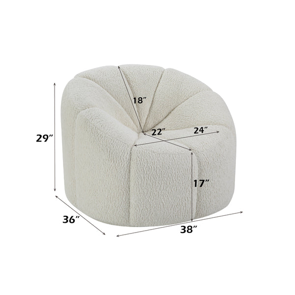 ACME Osmash White Teddy Sherpa Chair with Swivel Model LV00230