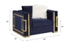 ACME Virrux Blue Velvet & Gold Chair with 2 Pillows Model LV00295