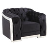 ACME Pyroden Black Velvet & Chrome Chair Model LV00298