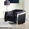 ACME Pyroden Black Velvet & Chrome Chair Model LV00298