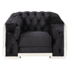 ACME Pyroden Black Velvet & Chrome Chair Model LV00298