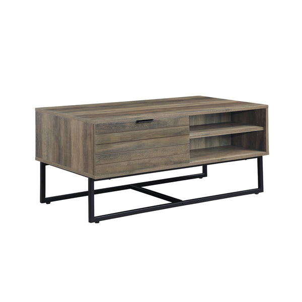 ACME Homare Rustic Oak & Black Coffee Table Model LV00323