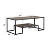 ACME Idella Rustic Oak & Black Coffee Table Model LV00324