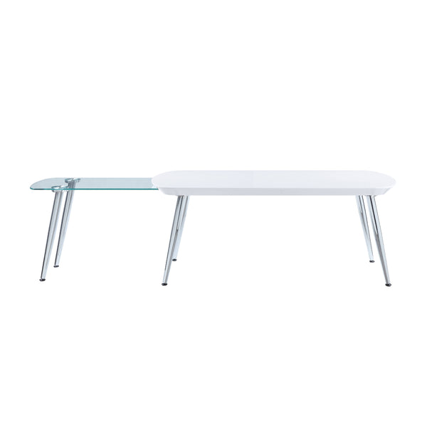 ACME Patina White & Chrome Coffee Table Model LV00363