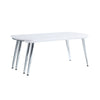 ACME Patina White & Chrome Coffee Table Model LV00363