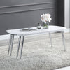 ACME Patina White & Chrome Coffee Table Model LV00363