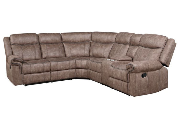 ACME Dollum Two Tone Chocolate Nubuck Motion Sectional Sofa Model LV00397
