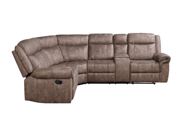 ACME Dollum Two Tone Chocolate Nubuck Motion Sectional Sofa Model LV00397