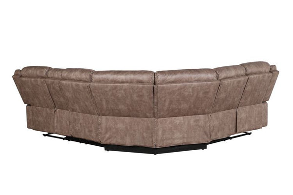 ACME Dollum Two Tone Chocolate Nubuck Motion Sectional Sofa Model LV00397