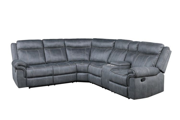 ACME Dollum Two Tone Gray Nubuck Motion Sectional Sofa Model LV00398