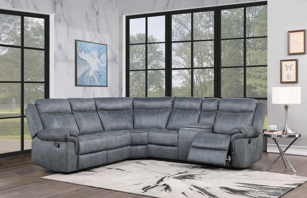 ACME Dollum Two Tone Gray Nubuck Motion Sectional Sofa Model LV00398