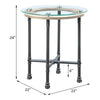 ACME Brantley Clear Glass & Sandy Gray End Table Model LV00436