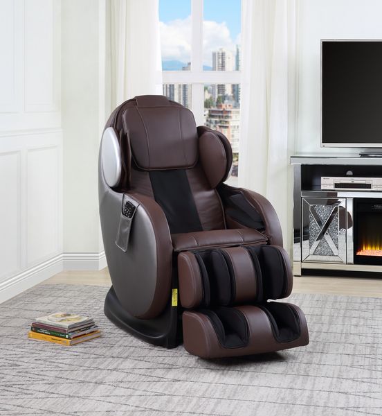 ACME Pacari Chocolate Synthetic Leather Massage Chair Model LV00569