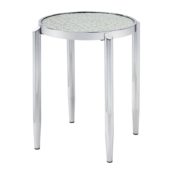 ACME Abbe Glass & Chrome End Table Model LV00573
