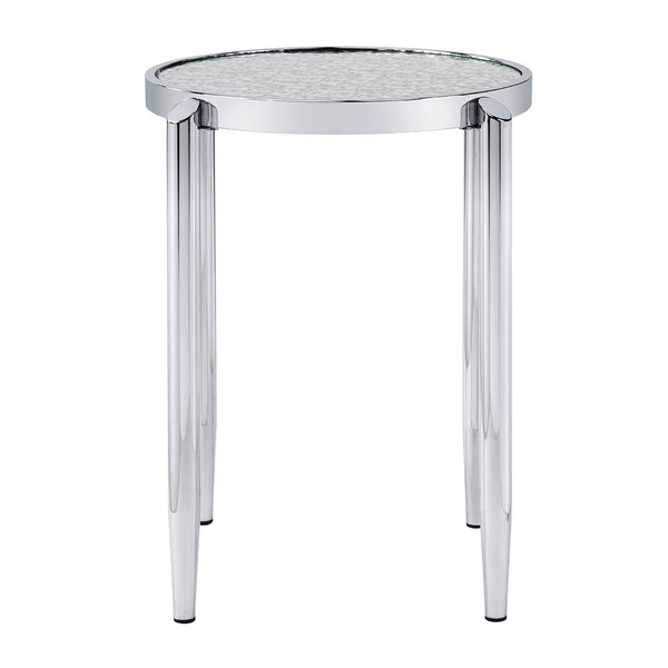 ACME Abbe Glass & Chrome End Table Model LV00573