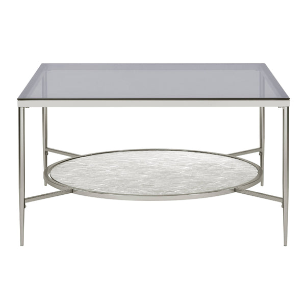ACME Adelrik Glass & Chrome Coffee Table Model LV00574