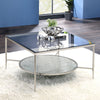 ACME Adelrik Glass & Chrome Coffee Table Model LV00574
