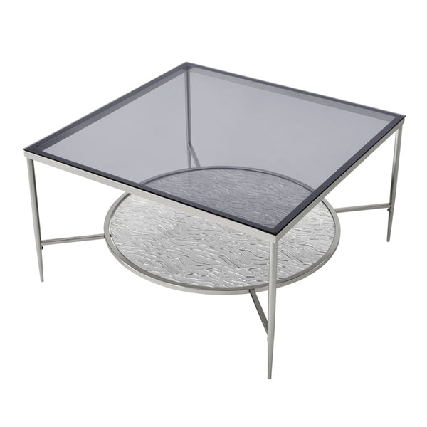 ACME Adelrik Glass & Chrome Coffee Table Model LV00574