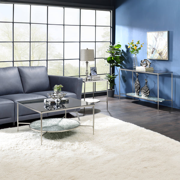 ACME Adelrik Glass & Chrome Coffee Table Model LV00574