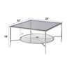 ACME Adelrik Glass & Chrome Coffee Table Model LV00574