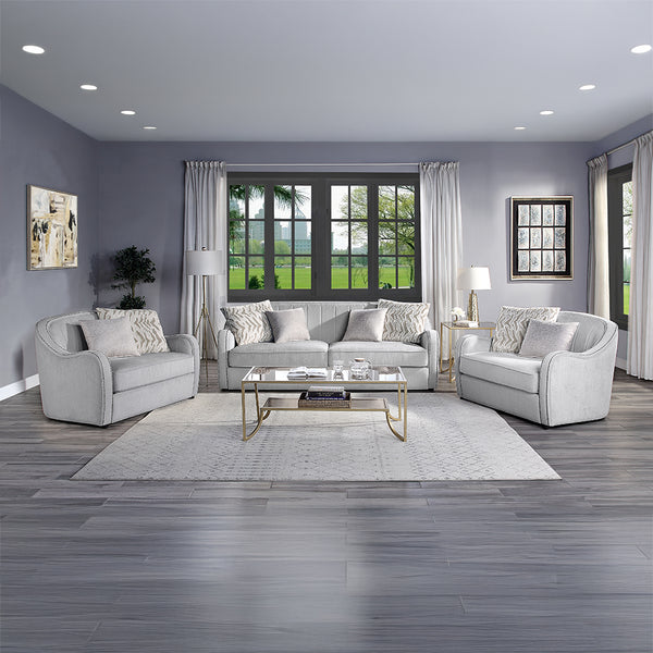 ACME Mahler Beige Linen Chair with 2 Pillows Model LV00580