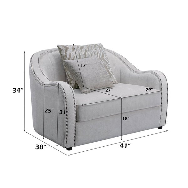 ACME Mahler Beige Linen Chair with 2 Pillows Model LV00580