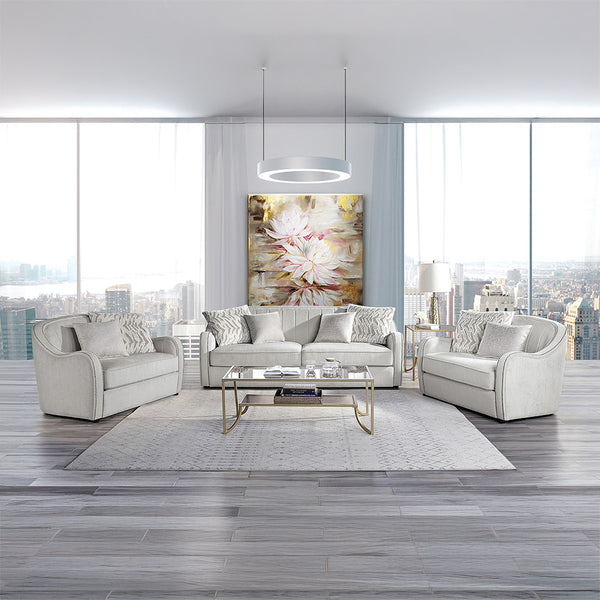 ACME Mahler Beige Linen Chair with 2 Pillows Model LV00580