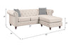 ACME Waldina Beige Fabric Reversible Sectional Sofa Model LV00643