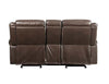 ACME Lydia Brown Leather Aire Motion Loveseat with USB Port & Console Model LV00655