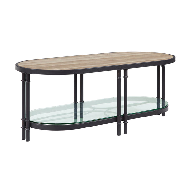 ACME Brantley Oak & Sandy Black Coffee Table Model LV00751