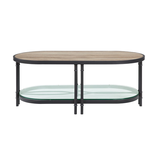 ACME Brantley Oak & Sandy Black Coffee Table Model LV00751