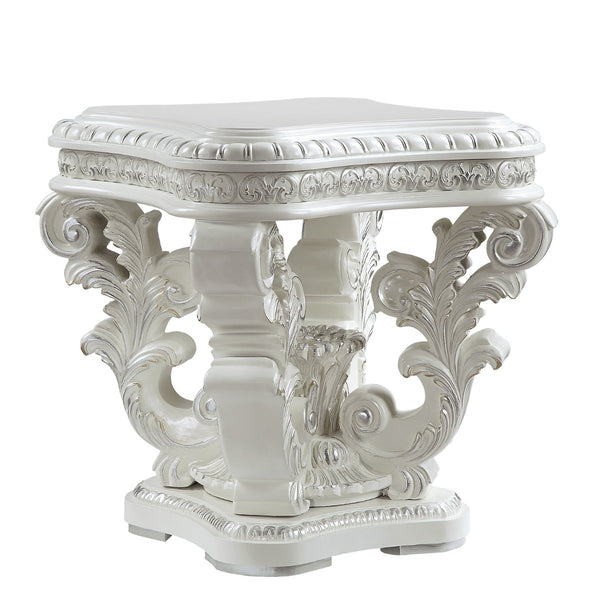 ACME Vanaheim Antique White End Table Model LV00801