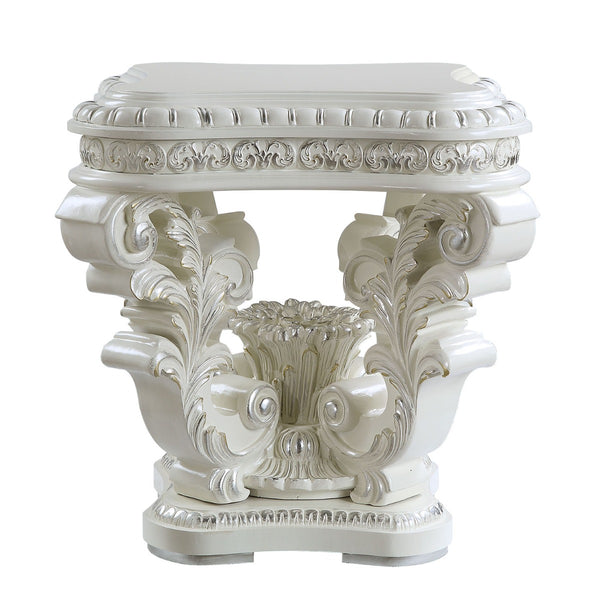 ACME Vanaheim Antique White End Table Model LV00801