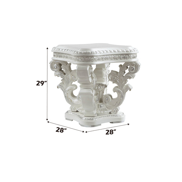ACME Vanaheim Antique White End Table Model LV00801