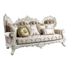 ACME Vanaheim Fabric & Antique White Sofa with 7 Pillows Model LV00803
