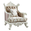 ACME Vanaheim Fabric & Antique White Chair with Pillow Model LV00805