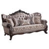ACME Benbek Fabric & Antique Oak Sofa with 5 Pillows Model LV00809