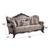 ACME Benbek Fabric & Antique Oak Sofa with 5 Pillows Model LV00809