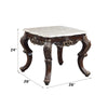 ACME Benbek Marble & Antique Oak End Table Model LV00813