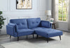 ACME Nafisa Blue Fabric Adjustable Sofa & Ottoman Model LV00823