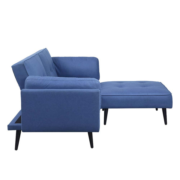 ACME Nafisa Blue Fabric Adjustable Sofa & Ottoman Model LV00823
