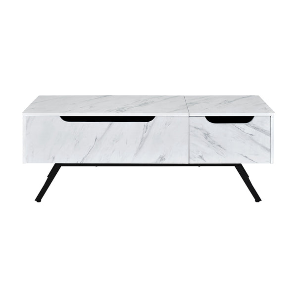 ACME Throm White Marble Grain Coffee Table with Lift Top Model LV00830
