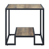 ACME Idella Rustic Oak & Black End Table Model LV00886