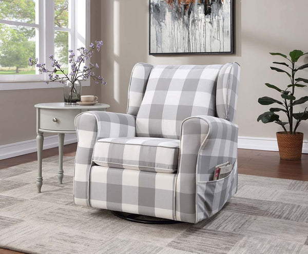 ACME Patli Gray Fabric Swivel Chair with Glider Model LV00922