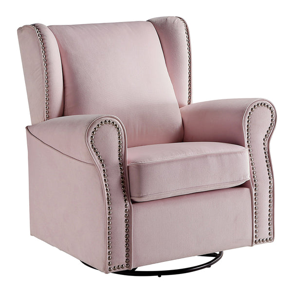 ACME Tamaki Pink Fabric Swivel Chair with Glider Model LV00923