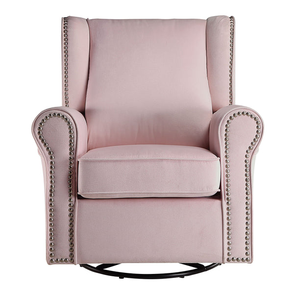 ACME Tamaki Pink Fabric Swivel Chair with Glider Model LV00923