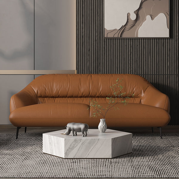 ACME Leonia Cognac Tan Top Grain Leather Sofa Model LV00937