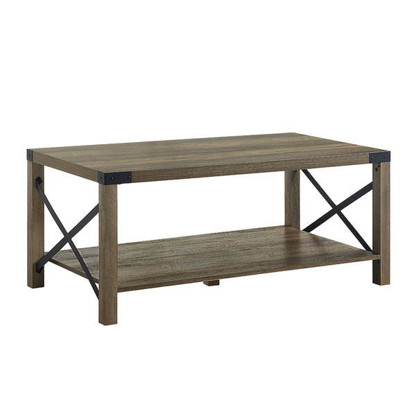 ACME Abiram Rustic Oak Coffee Table Model LV01001