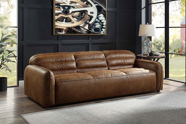 ACME Rafer Cocoa Top Grain Leather Sofa Model LV01020